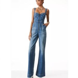 Alice + Olivia Blue Denim Jumpsuit